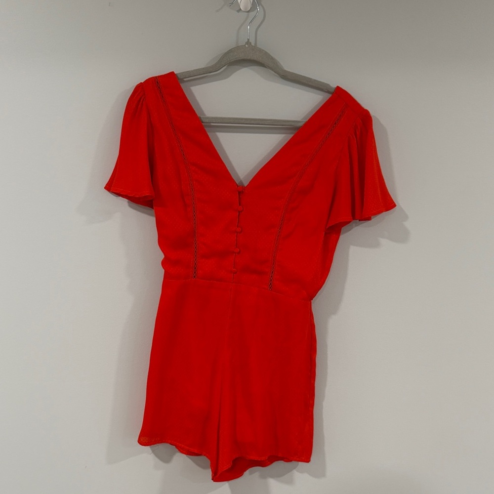 Miami Red V-Neck Romper